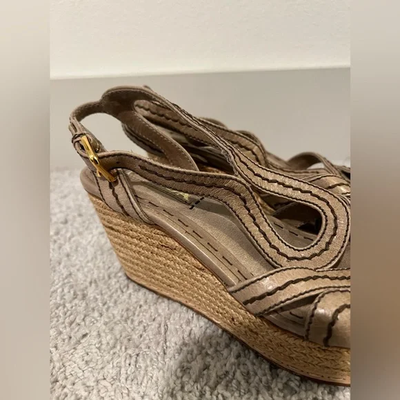 PRADA  vintage‎ wedge heels open toe with amazing details ! - Picture 8 of 15